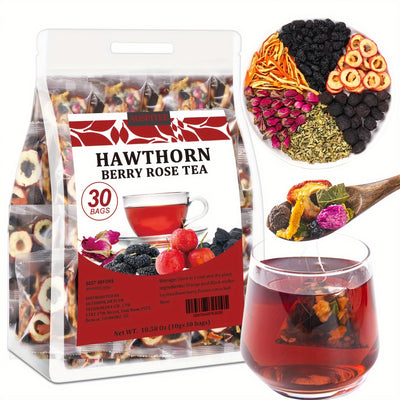 Plum, Hawthorn & Lotus Leaf Tea – 30 Bags (300 g) – No Additives, Herbal Afternoon Tea