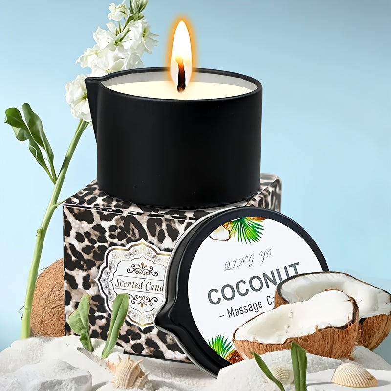 Scented Massage Oil Candle – Low-Temperature Pouring Design – Spa & Romantic Gift