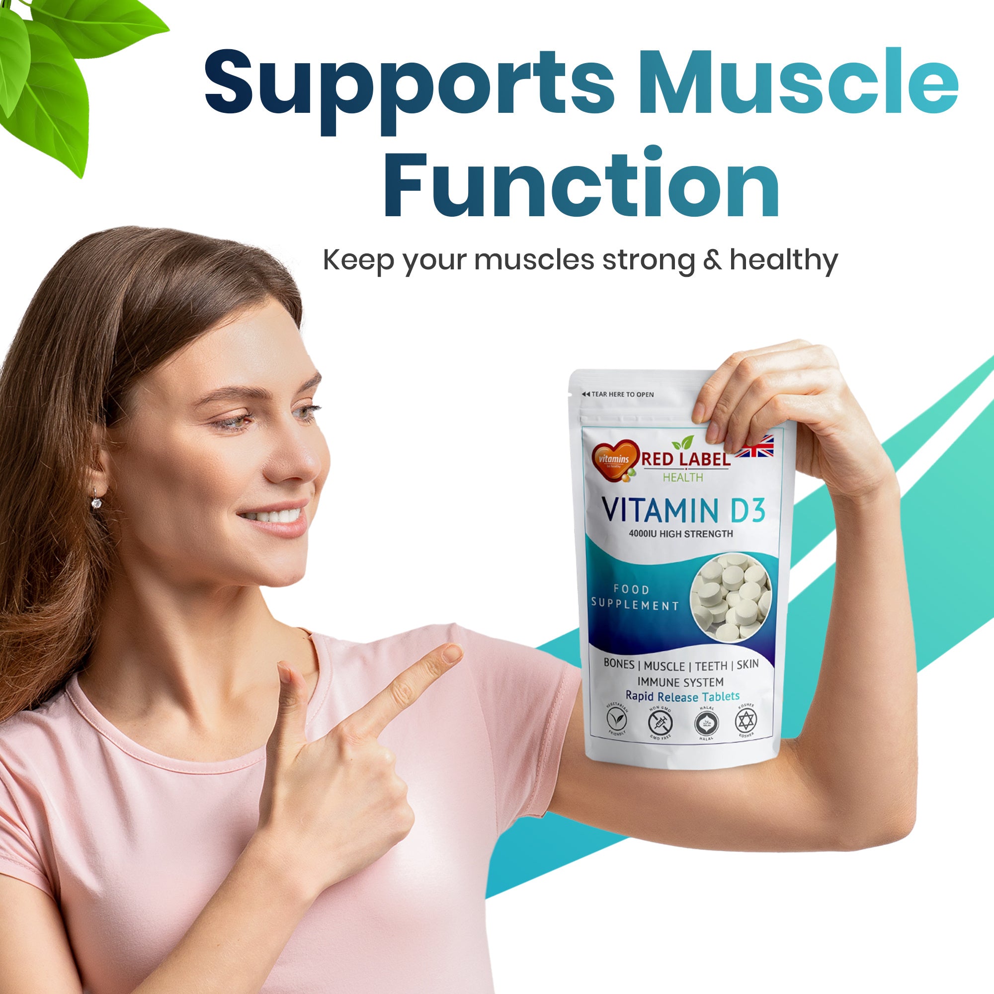 Vitamin D3 4000IU Tablets Vitamin D3 Supplements High Strength, UK Vit D
