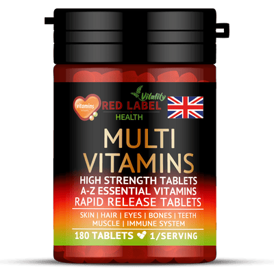 Multivitamins 180 Tablets for Men & Women – High Strength A-Z Essential Vitamins