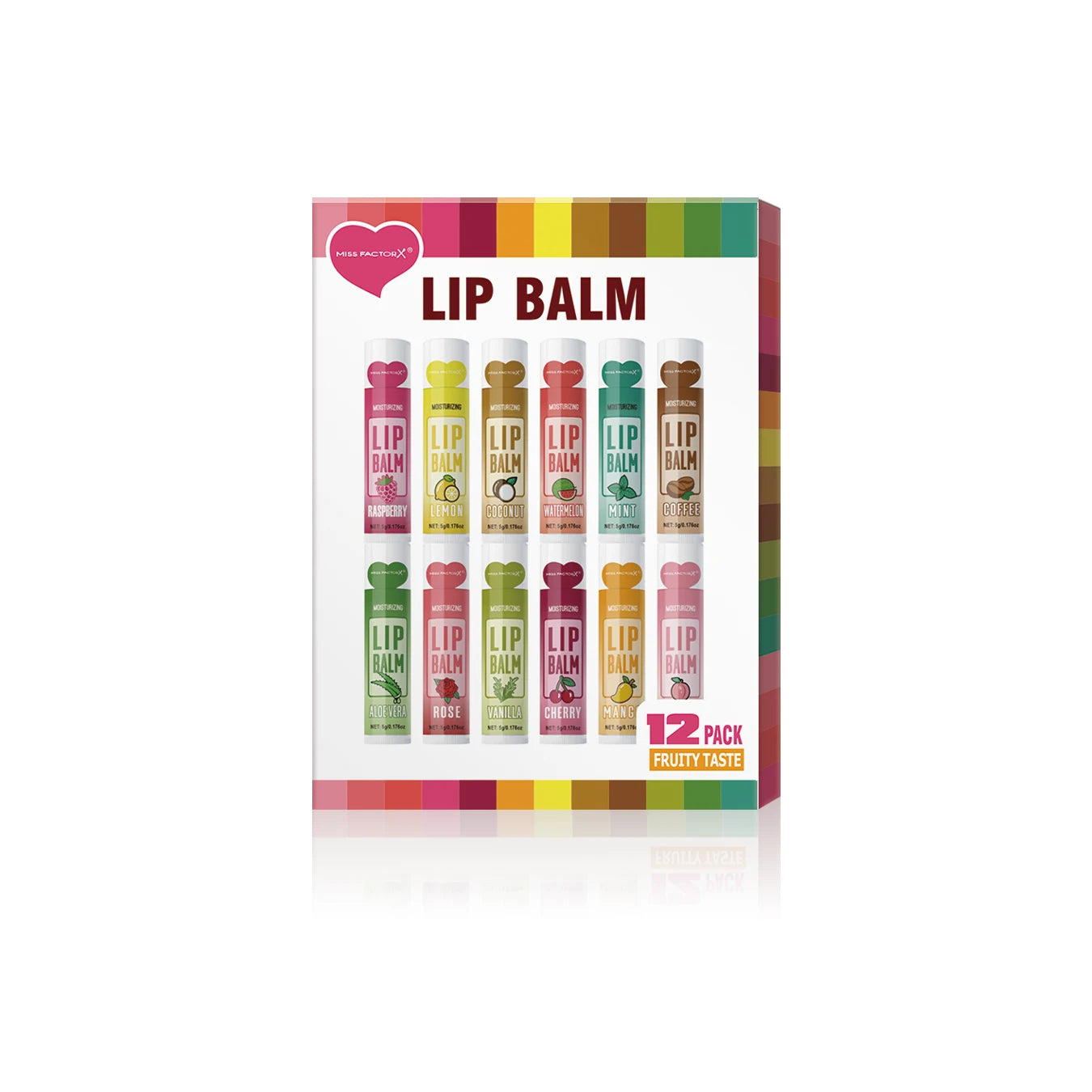 12PCS Lip Balm Gift Set (5g) – Deep Moisturizing, Long-Lasting Hydration & Gentle Exfoliation