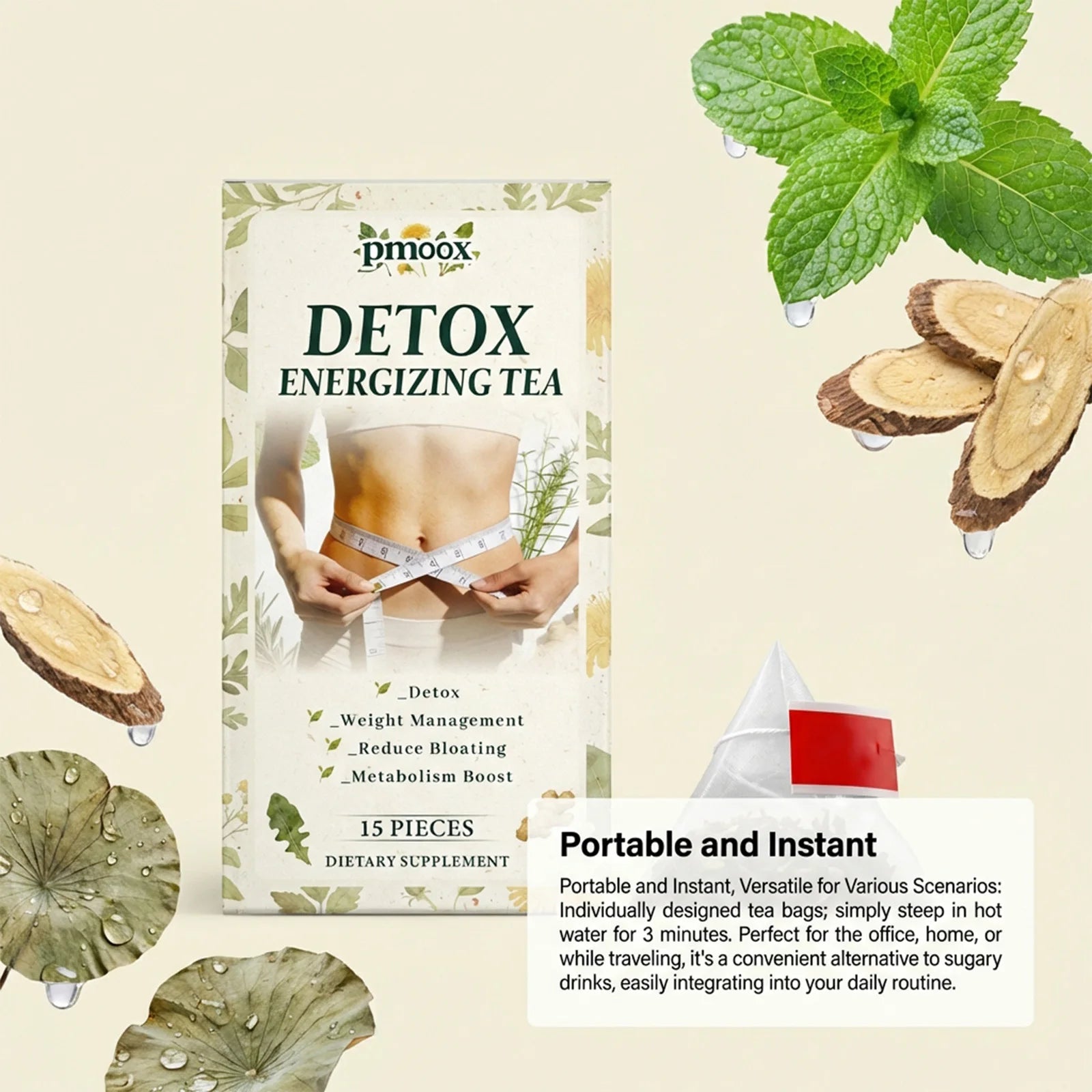 Premium Herbal Tea – Soothes Throat Discomfort & Supports Waist Toning (Portable)