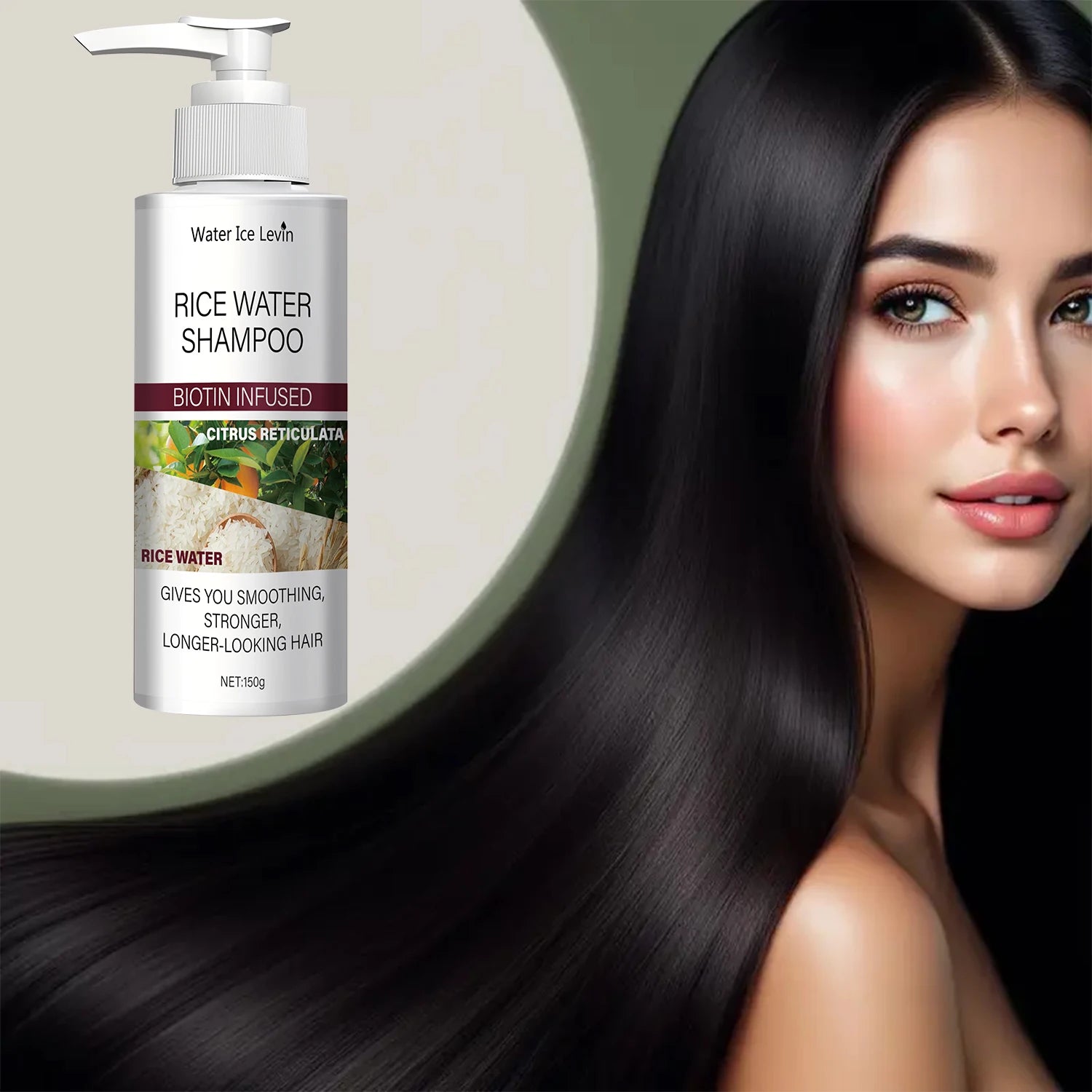 Rice Water Shampoo with Biotin & Keratin – Smoothing & Strengthening, Citrus Fresh