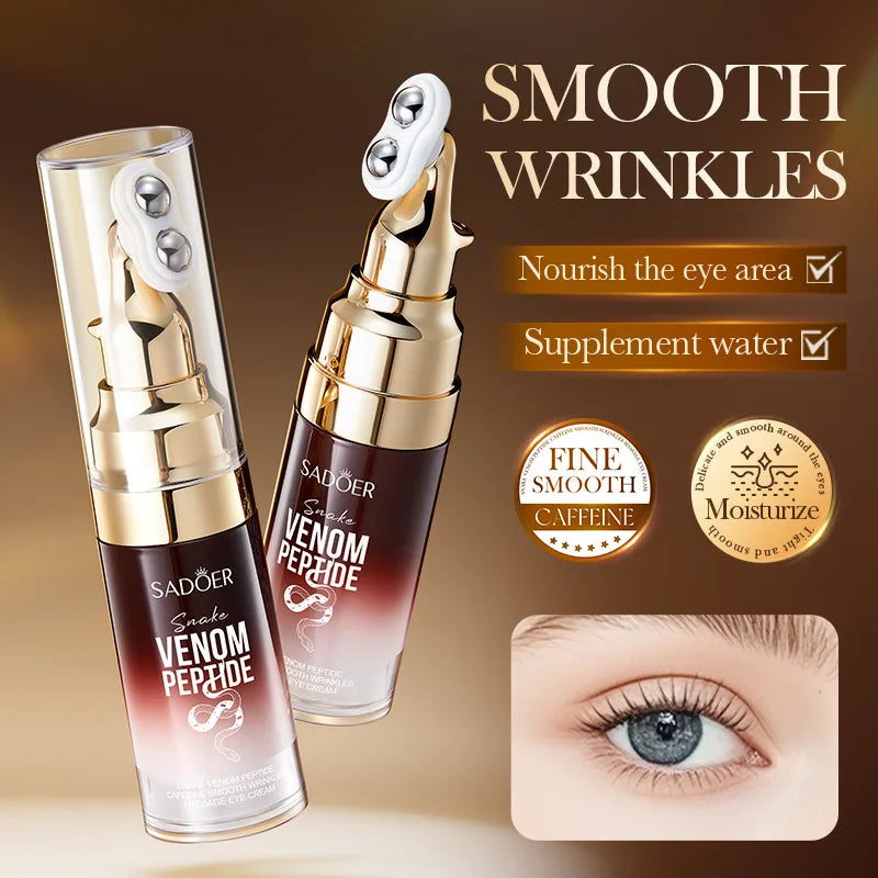 SADOER Snake Venom Eye Cream – Peptides & Caffeine for Wrinkles, Dark Circles & Hydration
