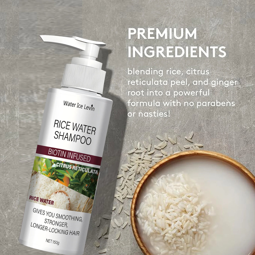 Rice Water Shampoo with Biotin & Keratin – Smoothing & Strengthening, Citrus Fresh