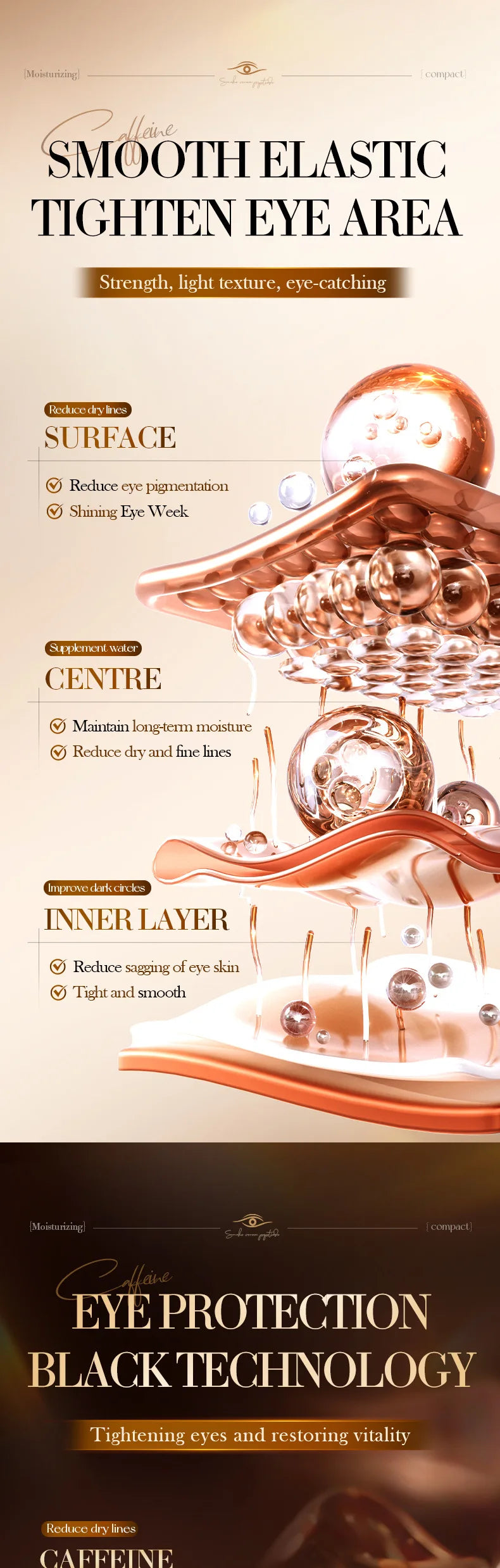 SADOER Snake Venom Eye Cream – Peptides & Caffeine for Wrinkles, Dark Circles & Hydration