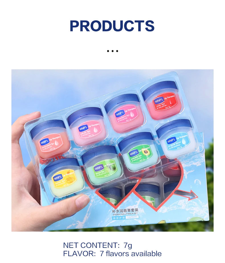 Moisturizing Lip Balm Set – 4/6/8pcs Natural Plant-Based Jelly Lip Care
