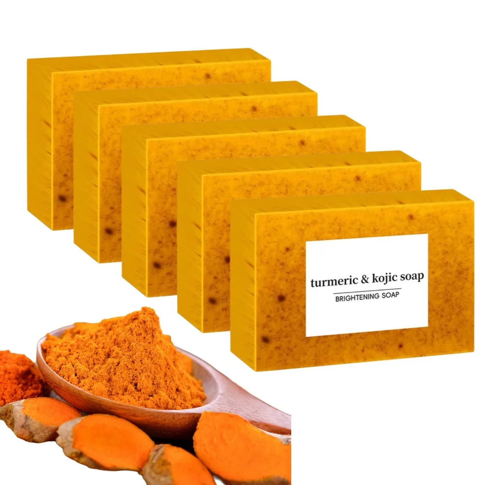 100g Turmeric Handmade Soap – Lemon & Kojic Acid Shower + Facial Soap (1/3/5pcs)