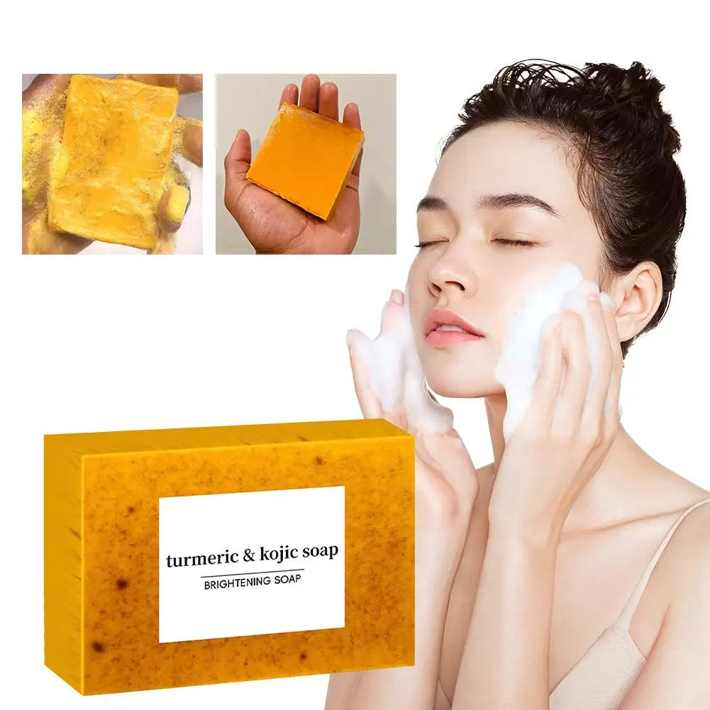 100g Turmeric Handmade Soap – Lemon & Kojic Acid Shower + Facial Soap (1/3/5pcs)