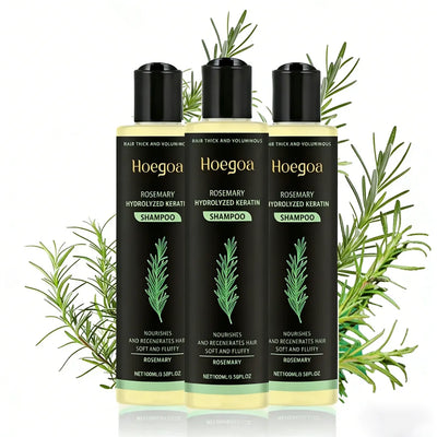 Rosemary Herbal Hair Growth Shampoo Thickening Hydrolyzed Keratin Dry Frizzy Damaged Repair Moisturizing Scalp Cleaning Shampoo