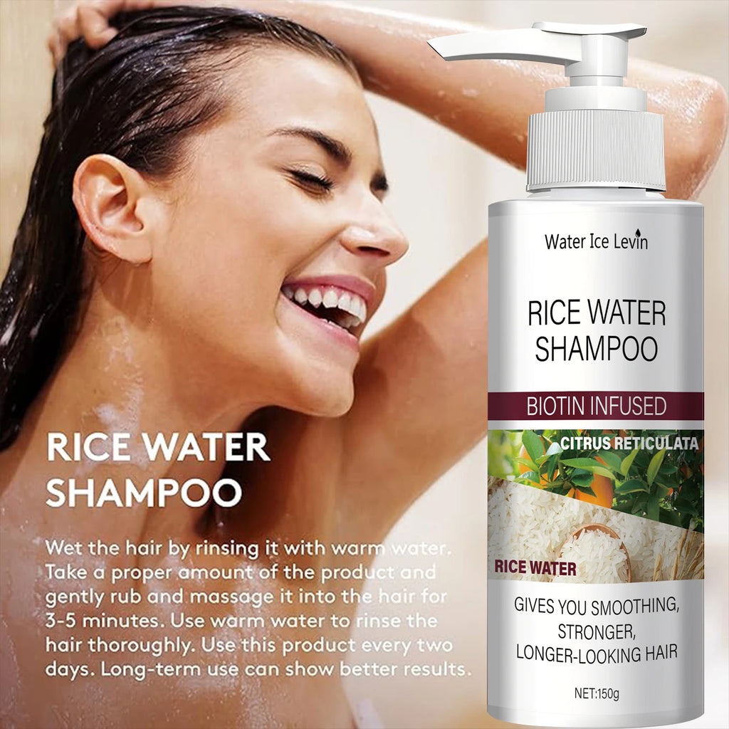Rice Water Shampoo with Biotin & Keratin – Smoothing & Strengthening, Citrus Fresh