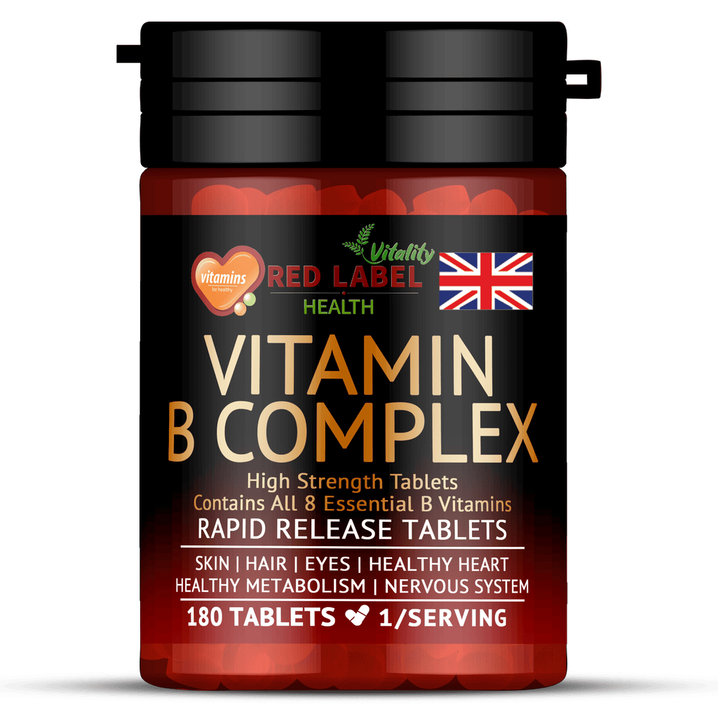 Vitamin B Complex 180 Tablets 6 Months Supply Contains All 8 Vitamins B in 1 Tablet, Vitamins B1, B2, B3, B5, B6, B12, Biotin Vegetarian & Vegan High Strength Vit B-Complex Tablets