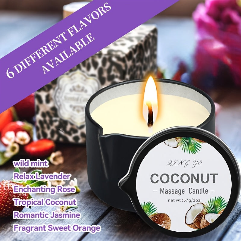 Scented Massage Oil Candle – Low-Temperature Pouring Design – Spa & Romantic Gift