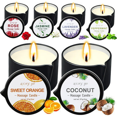 Scented Massage Oil Candle – Low-Temperature Pouring Design – Spa & Romantic Gift