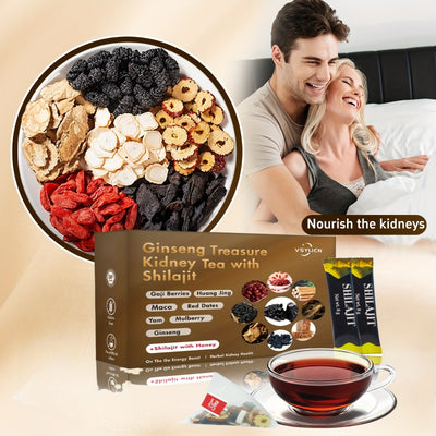 Premium Herbal Tea – Ginseng & Shilajit, Six-Treasure Herbal Blend for Daily Stamina